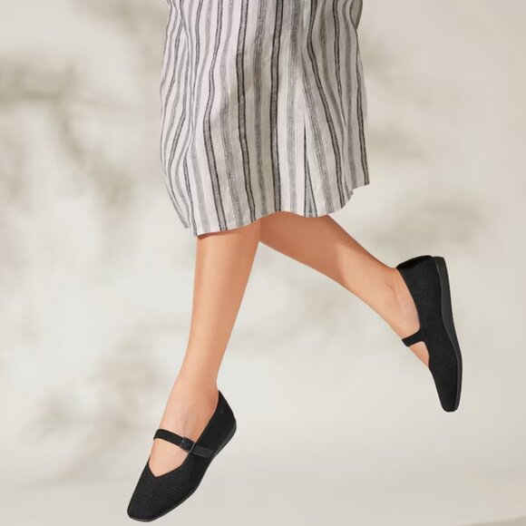 Vivaia Margot Mary-Jane Square-Toe Ballet Flats Us 6.5 - Picture 1 of 13